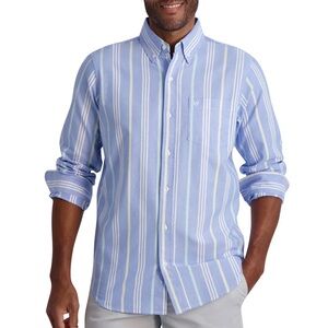 💚  2/$15 Chaps Blue and White Striped Casual Shirt